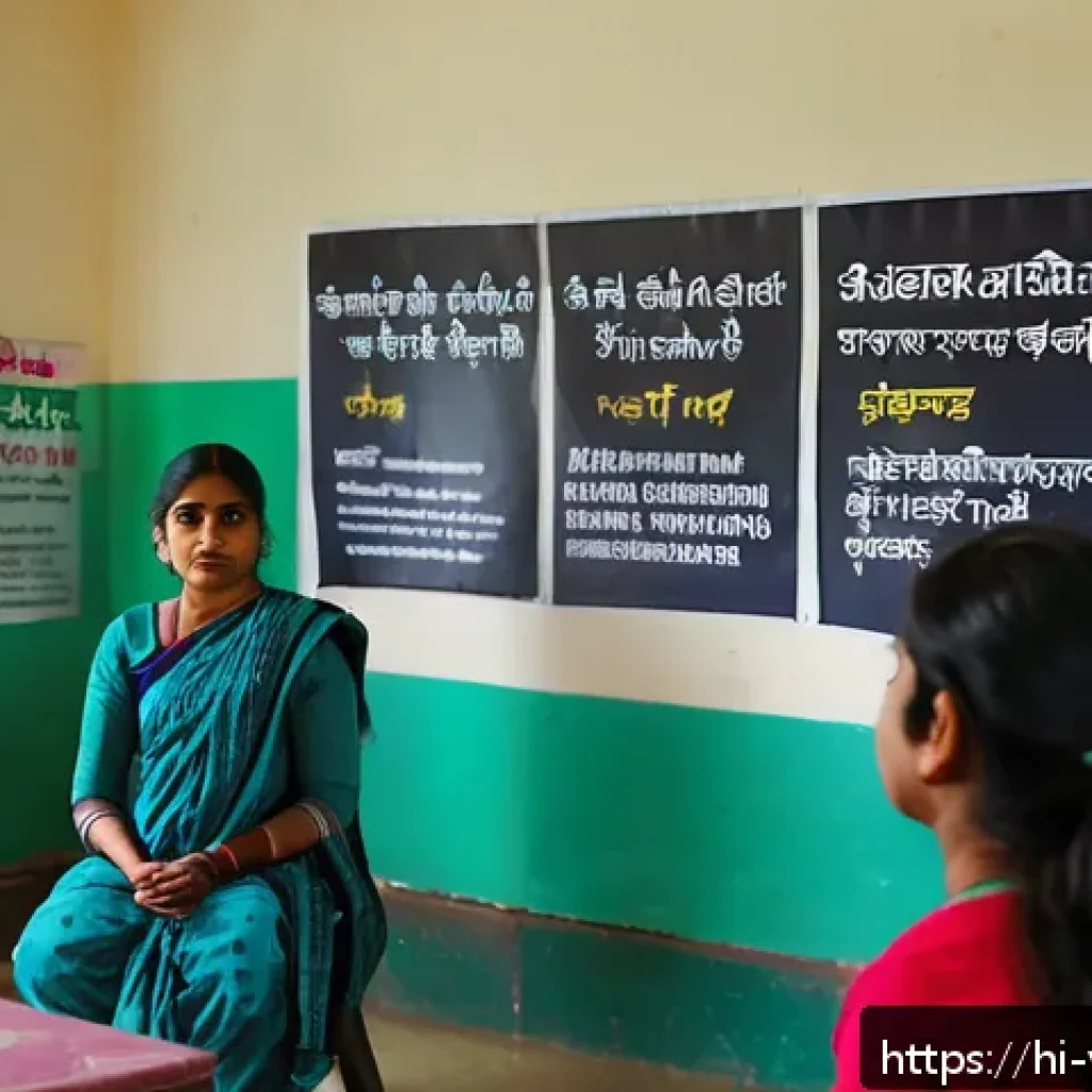 범죄 피해자 보호 프로그램 - A detailed scene showing a community center in an Indian neighborhood where diverse Hindi-speaking a...