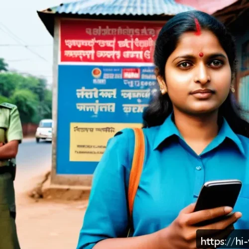 범죄 피해자 지원을 위한 법적 장치 - A confident Indian woman in casual traditional attire, holding a mobile phone and speaking on a loca...